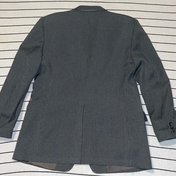 Vintage Sears Gray Pinstripe Custom Painted Showgirl Blazer Suit Jacket - Picture 5 of 16